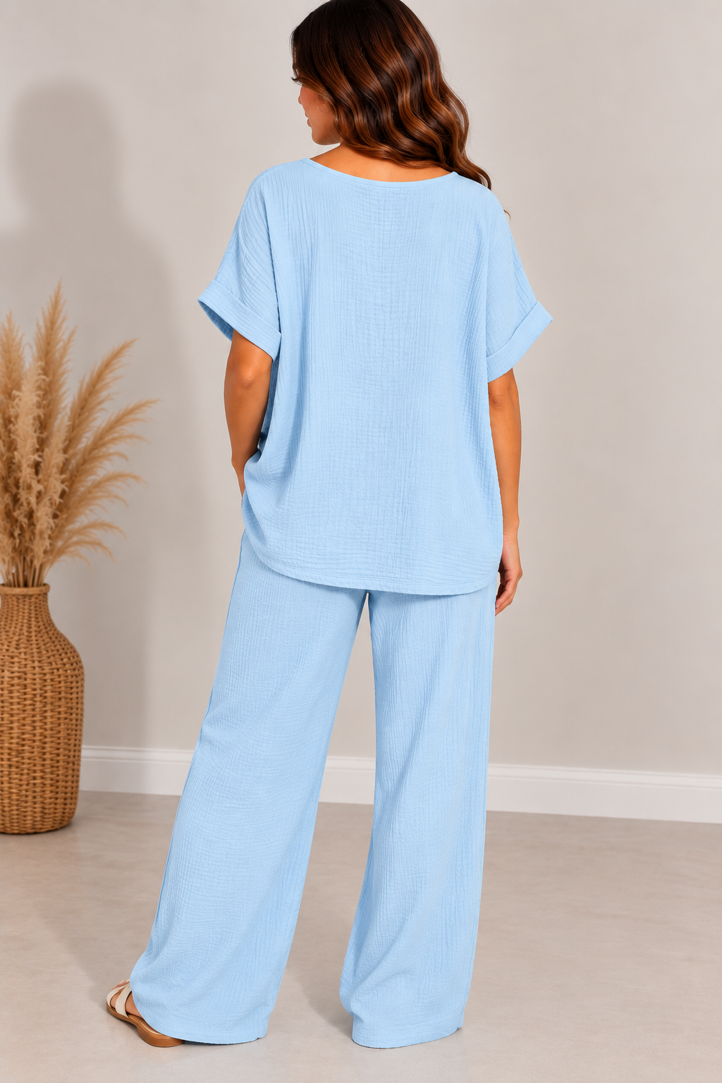 Ensemble femme gaze de coton avec collier