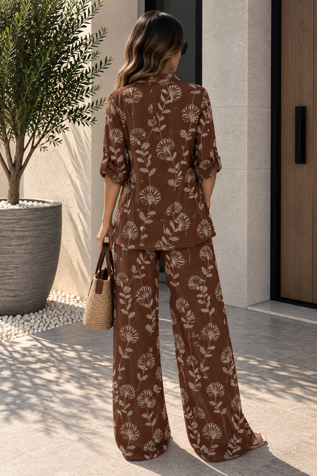 Ensemble femme fleuri fluide 100% viscose – Jusqu’au 44