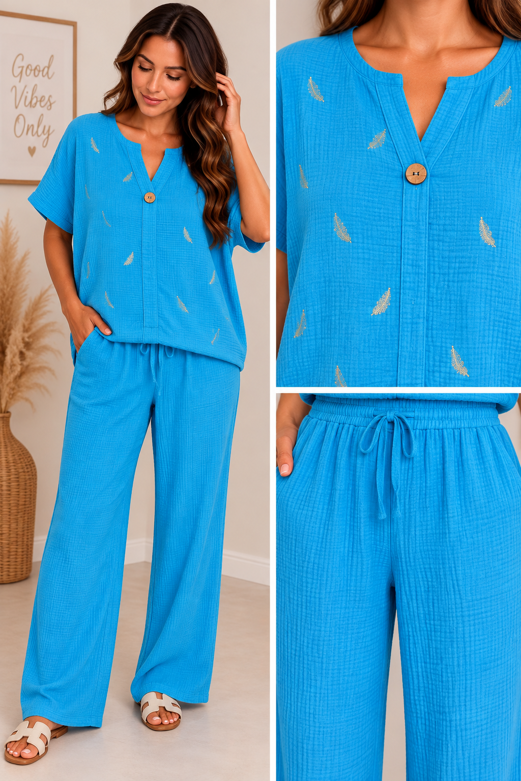 Ensemble femme 100% gaze de coton – Taille unique jusqu’au 46