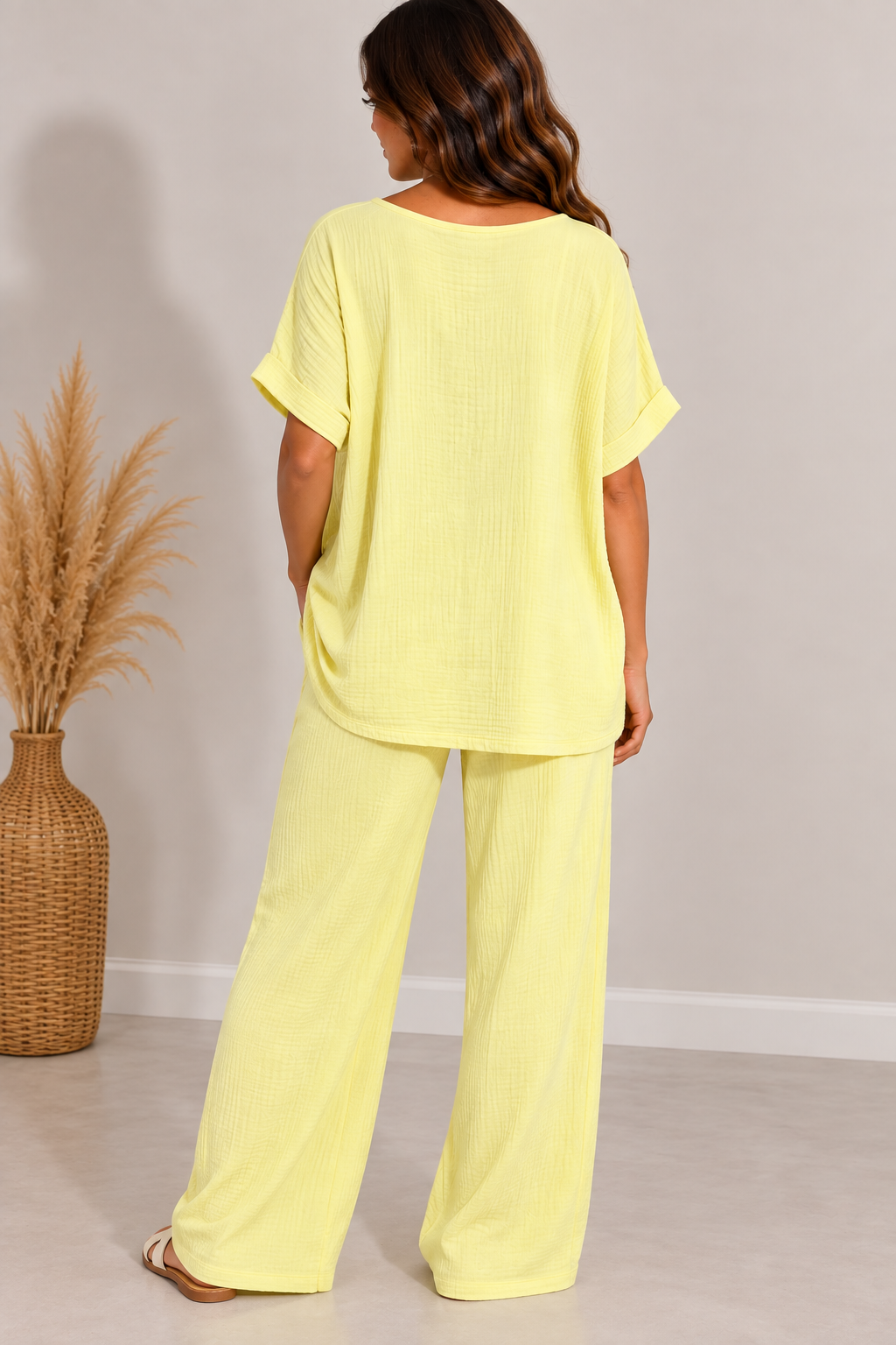 Ensemble femme gaze de coton avec collier