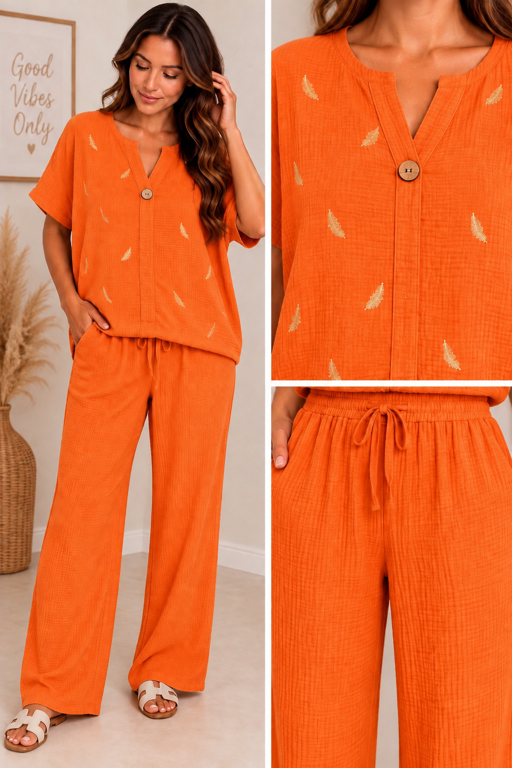 Ensemble femme 100% gaze de coton – Taille unique jusqu’au 46